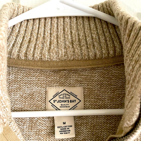 St Johns Bay Cotton Mock Neck Sweater - Medium - Picture 4 of 4